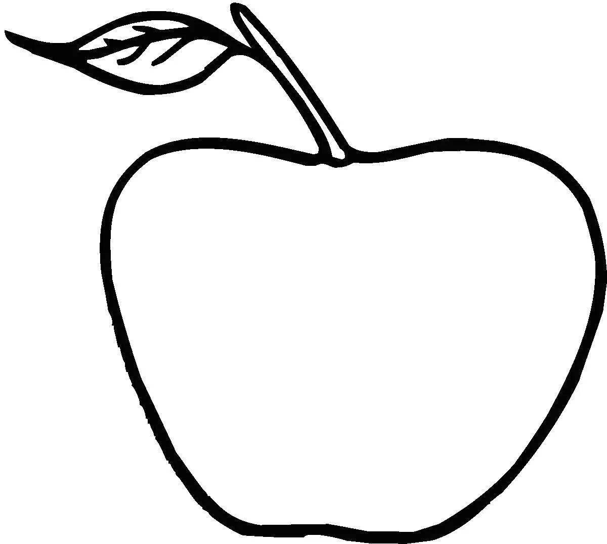 Coloring book shining apple pear
