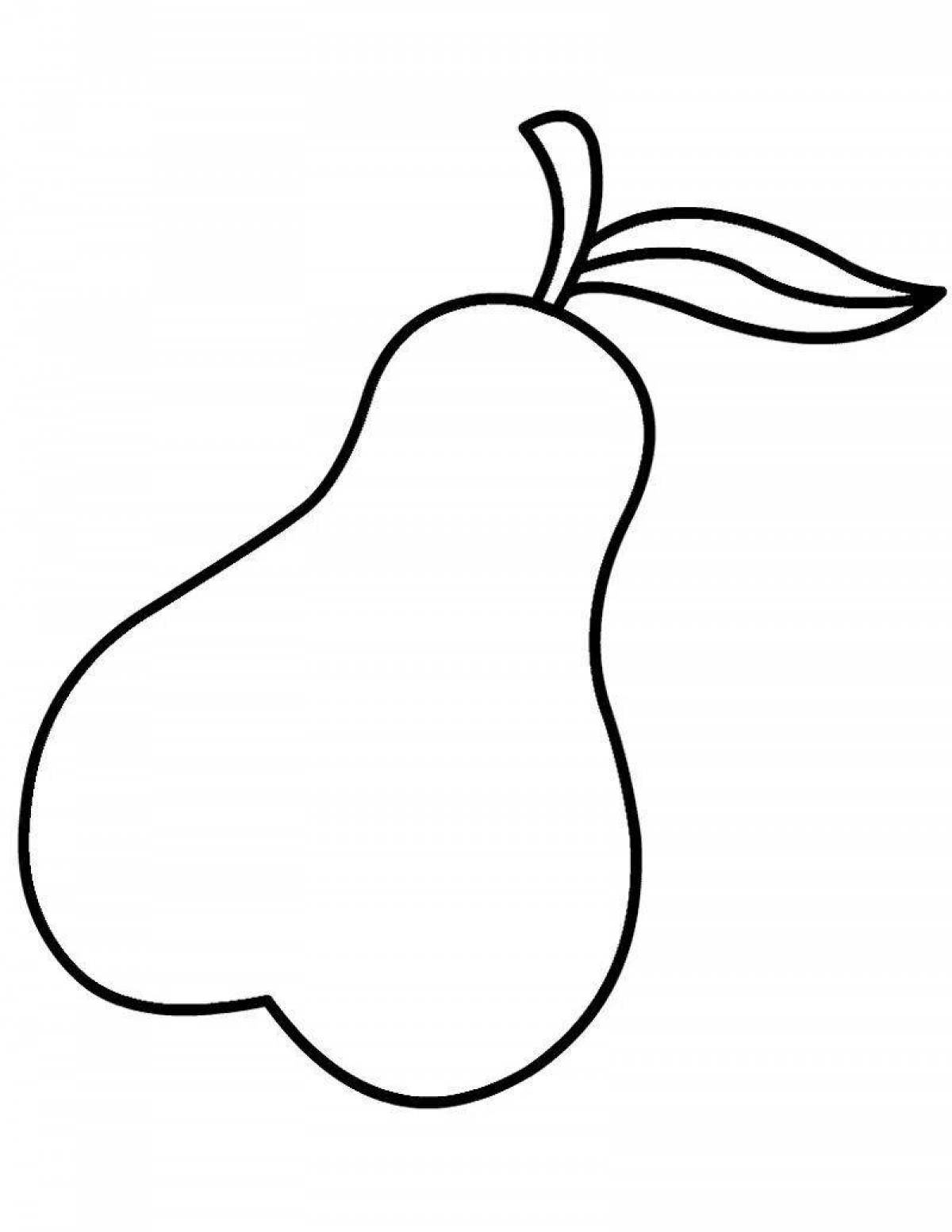 Анимированная страница раскраски яблочной груши