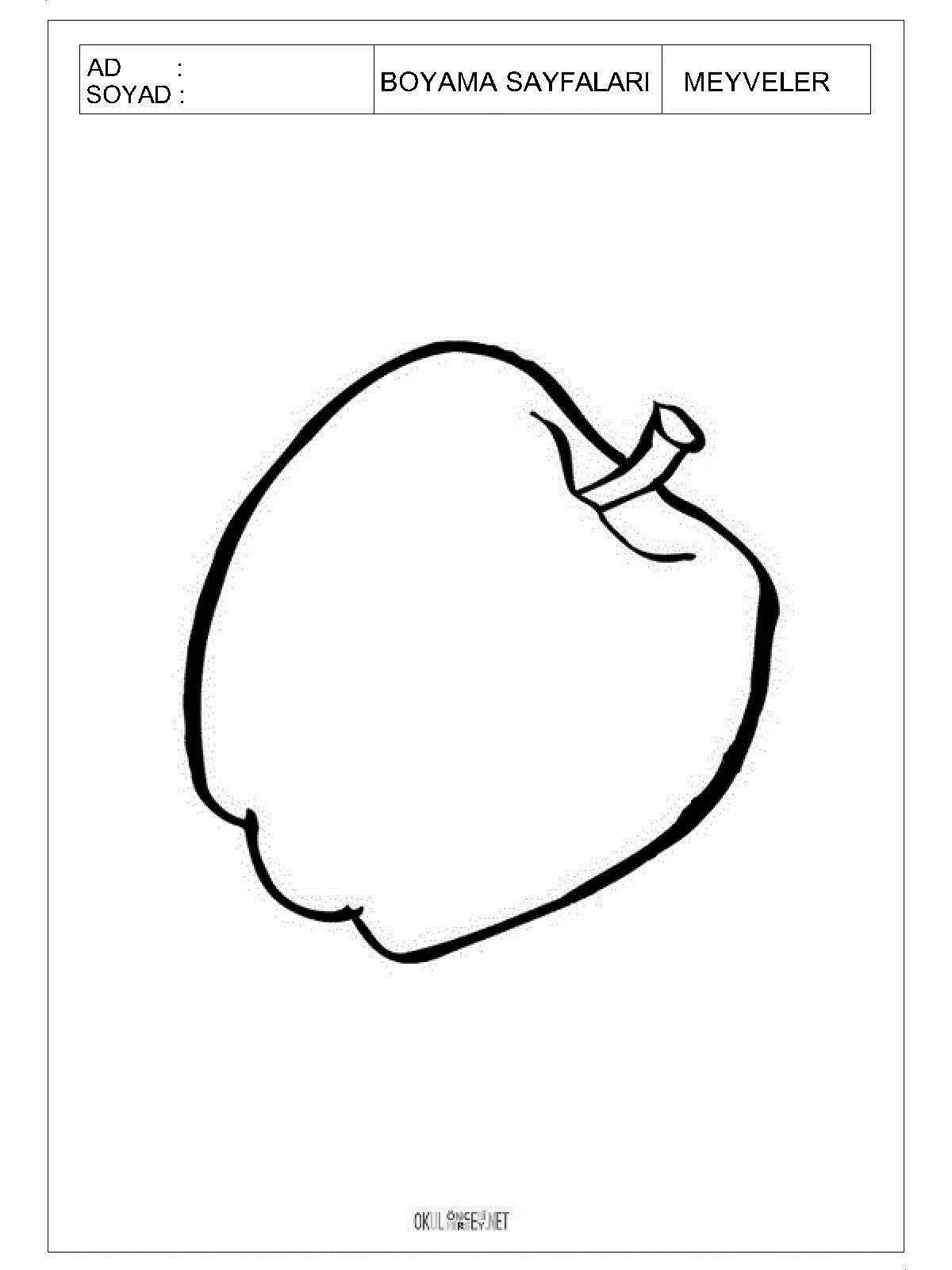 Gorgeous apple pear coloring page