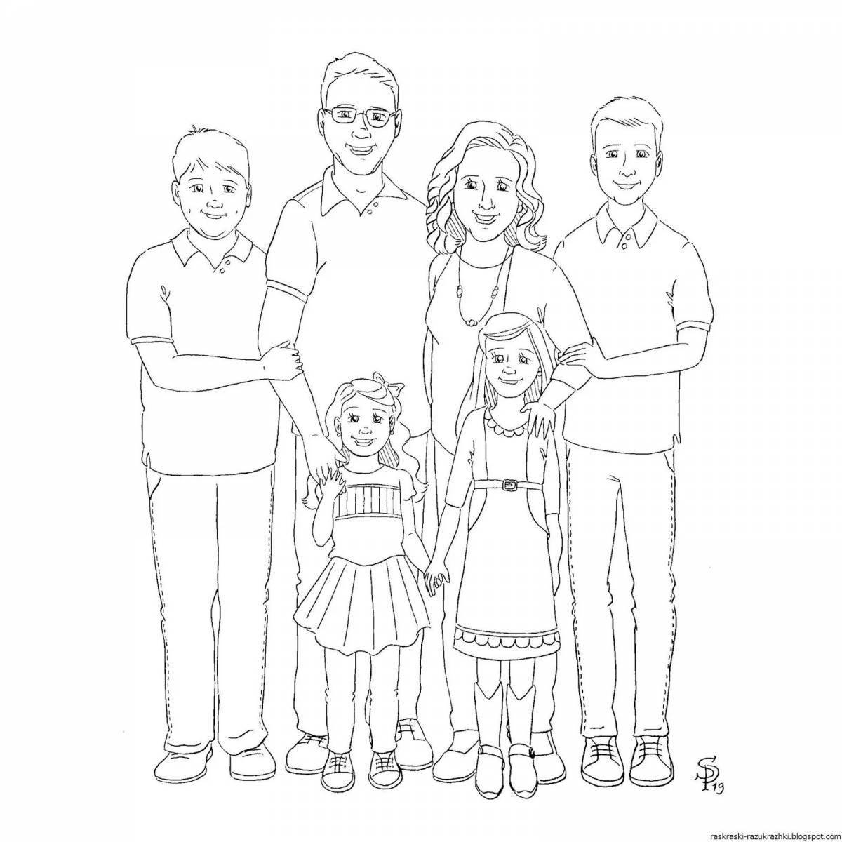 Fairy family of 5 coloring pages