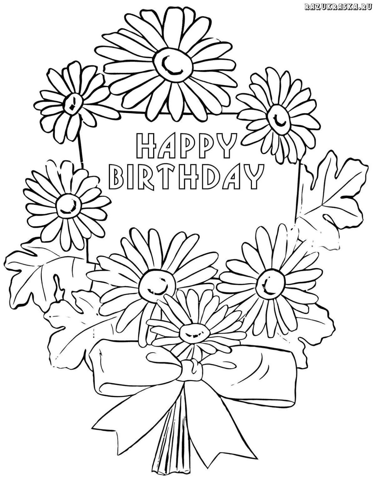 Happy birthday teacher coloring book
