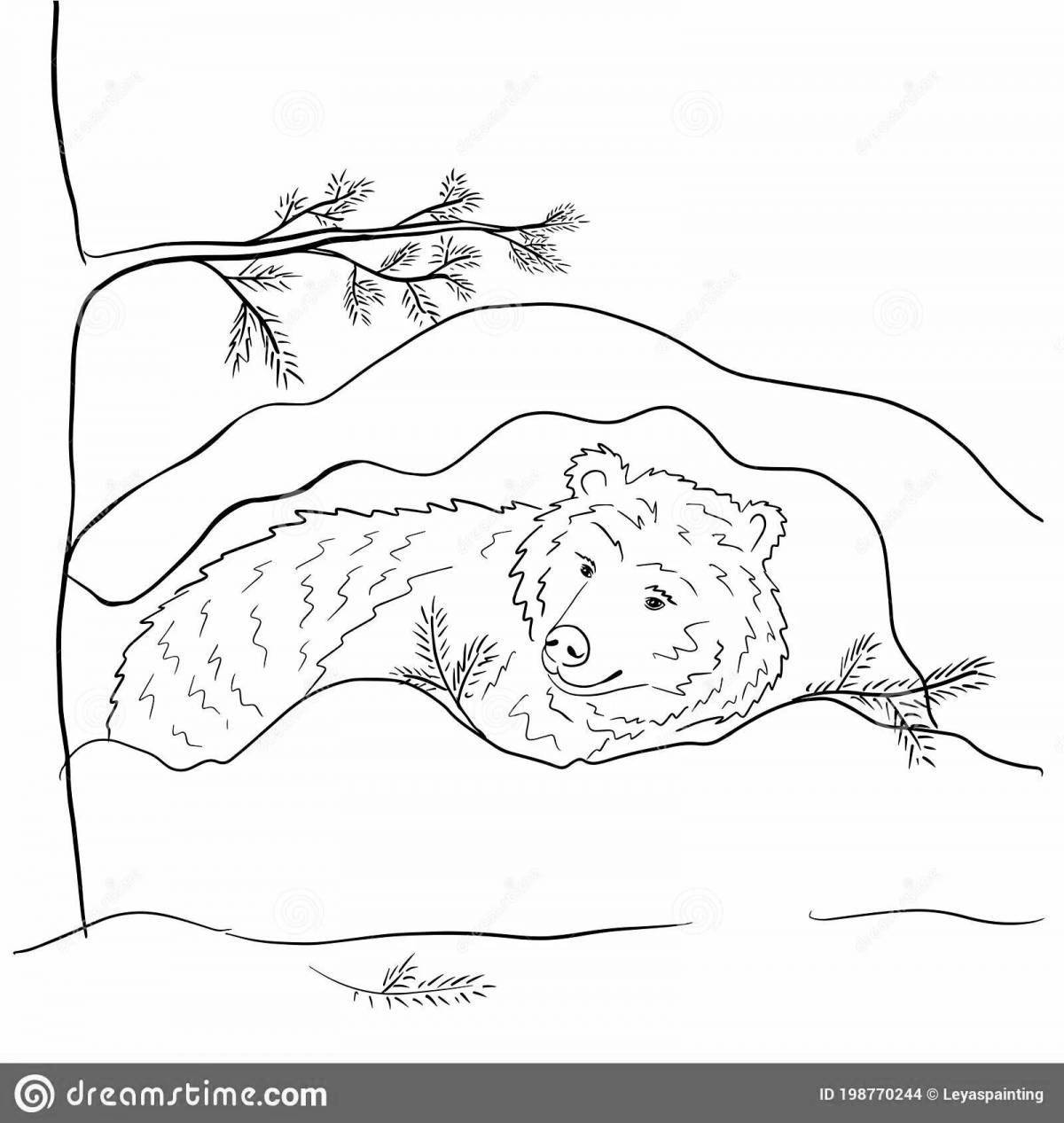 Radiant coloring page: why do bears sleep in winter?