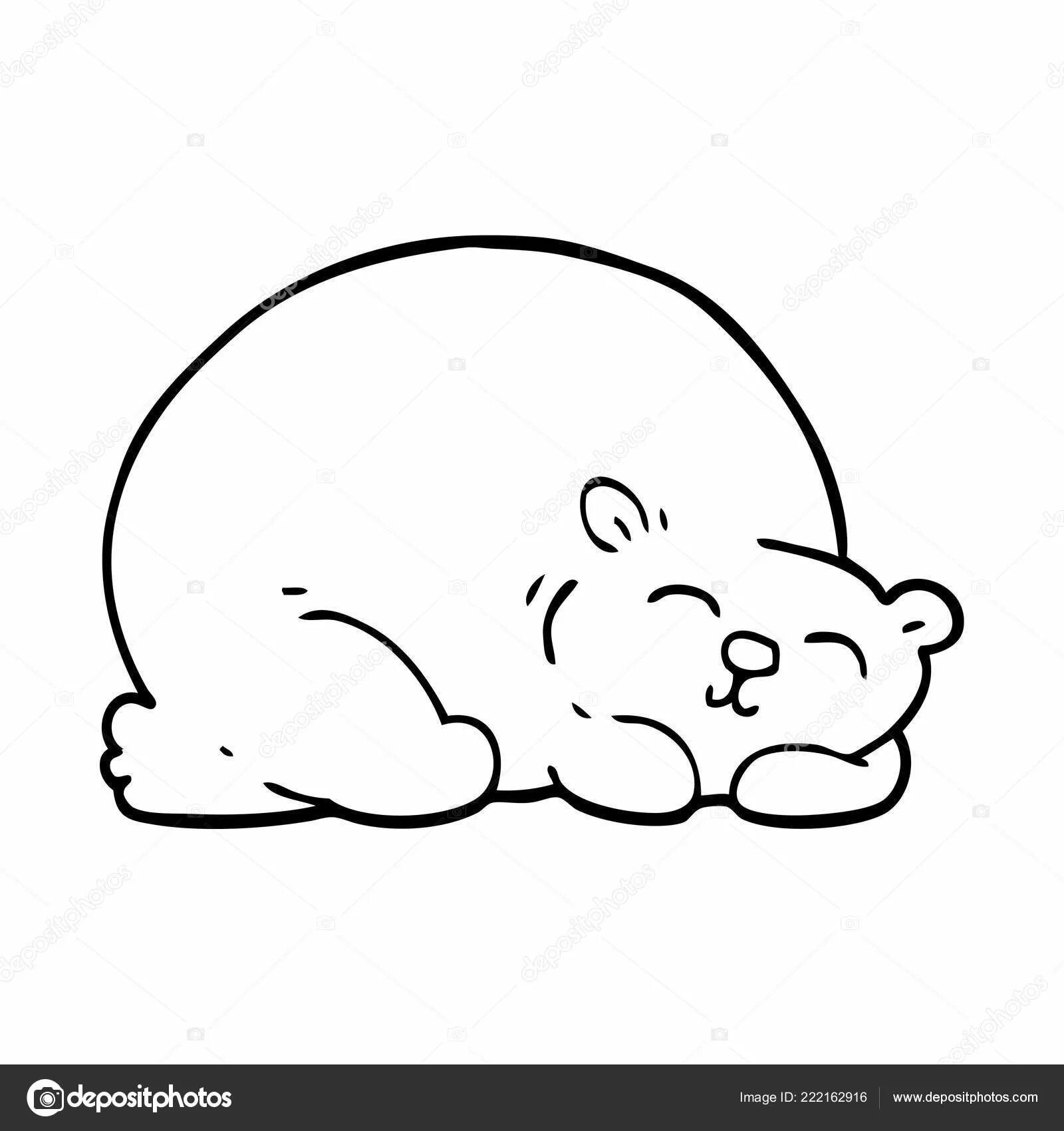 Jubilant coloring page: why do bears sleep in winter?