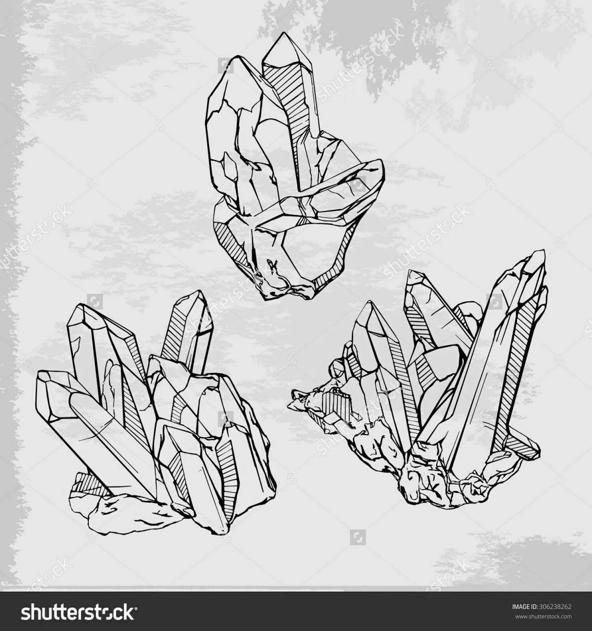 Intriguing coloring book minerals for kids
