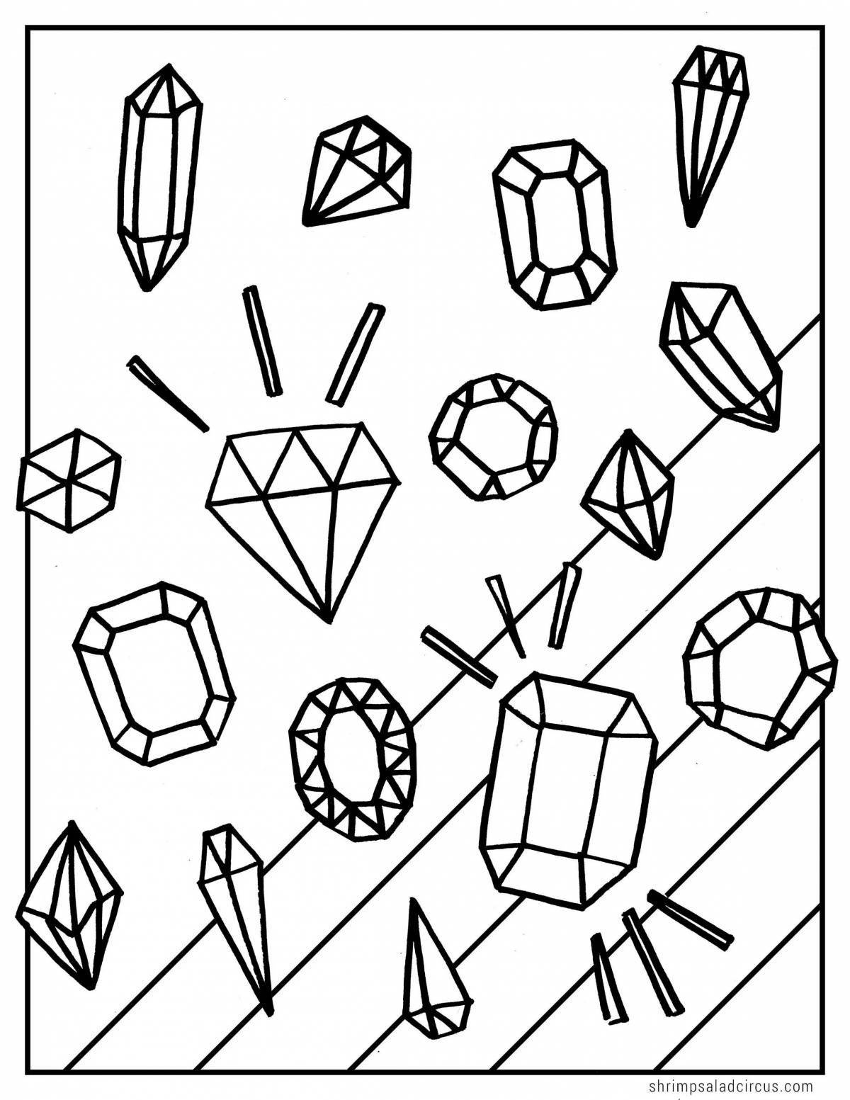 Fine minerals coloring book for kids