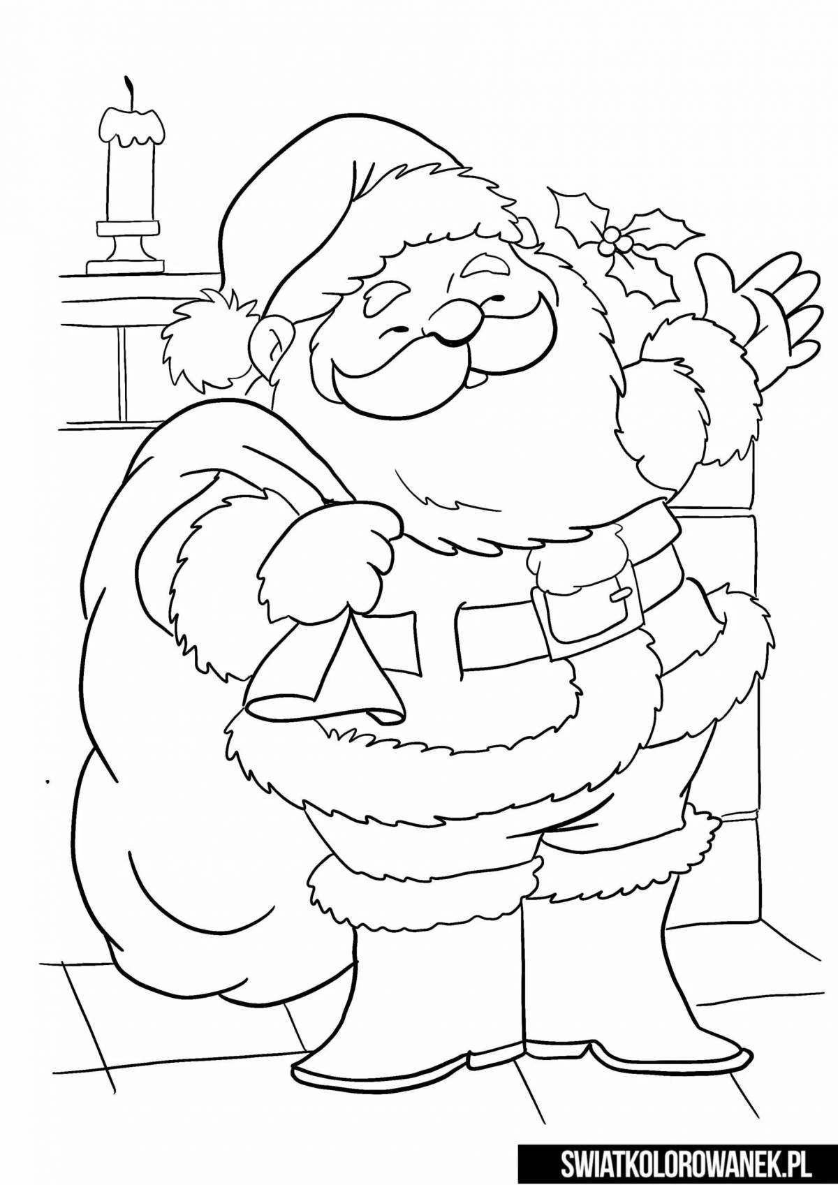 Animated santa claus coloring page