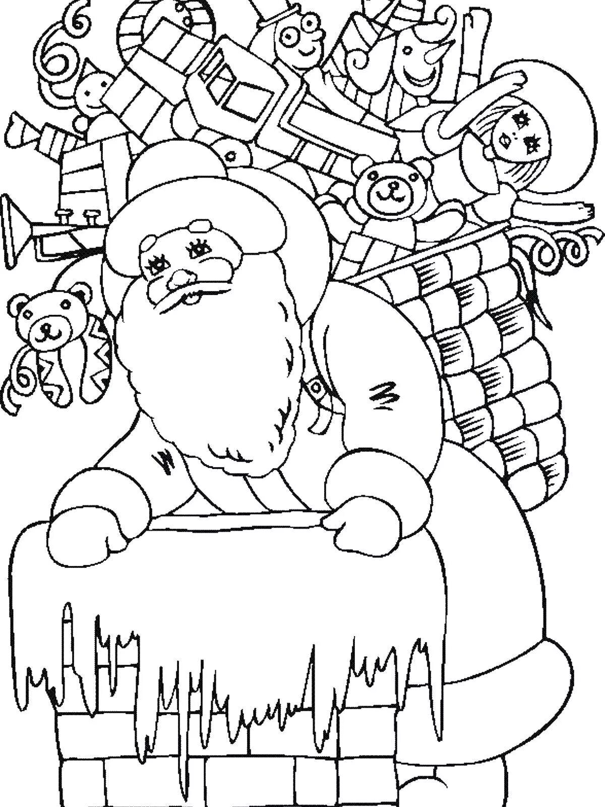 Coloring page magic santa claus