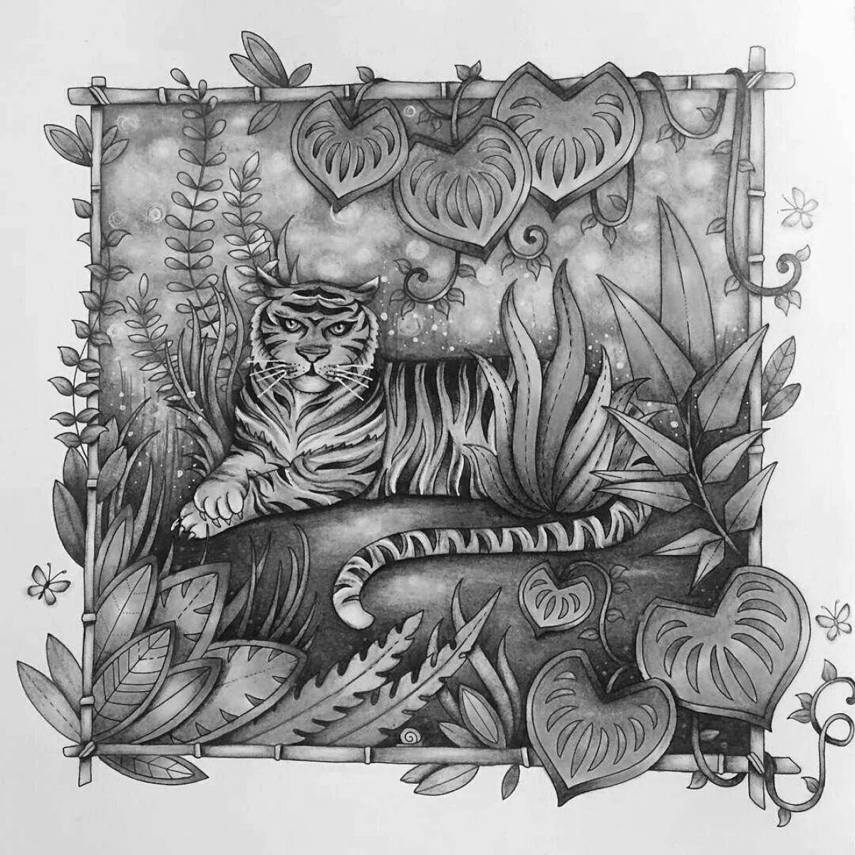 Элегантная раскраска джоанна басфорд удивительные джунгли