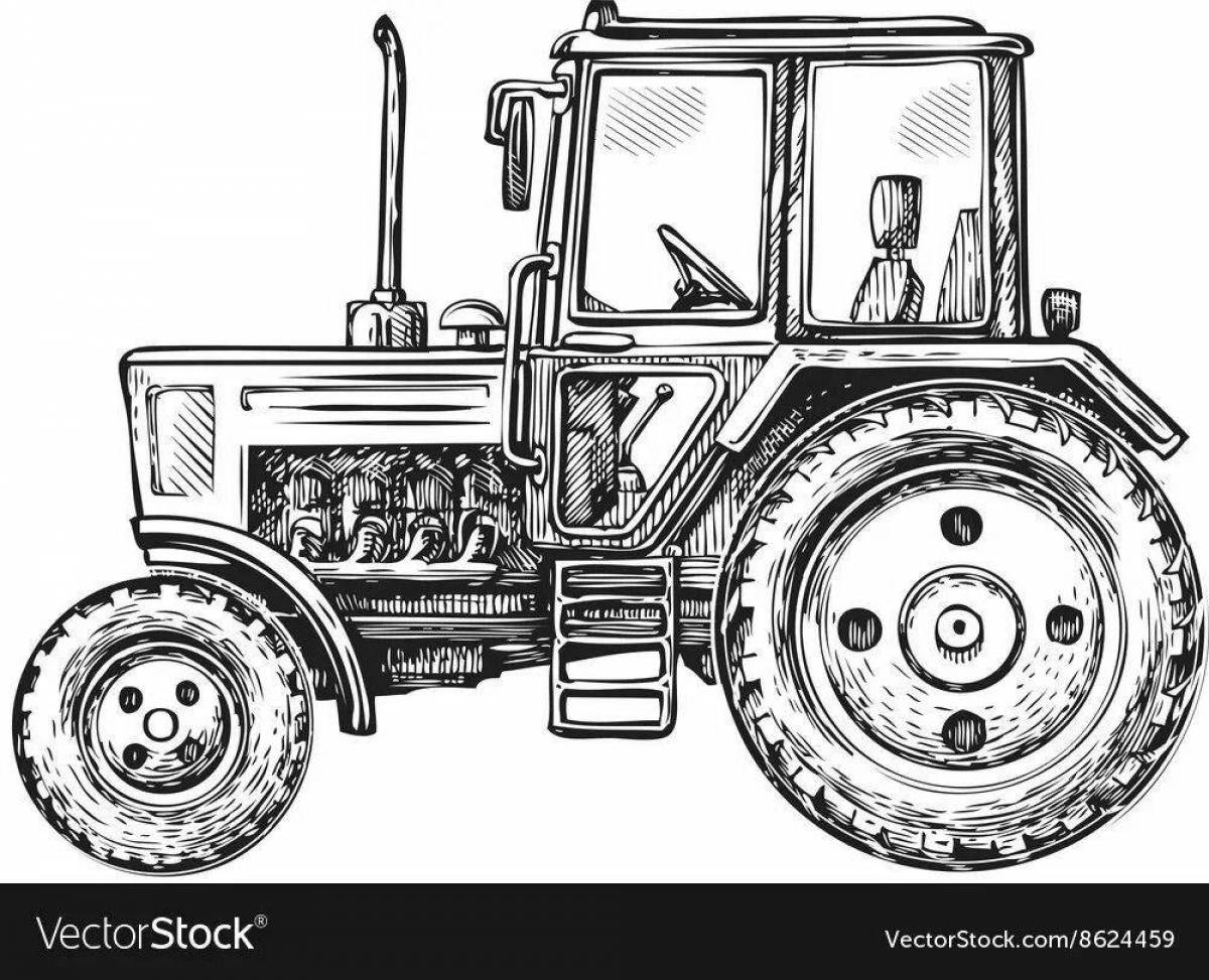 Amazing Tractor MTZ 82 coloring book