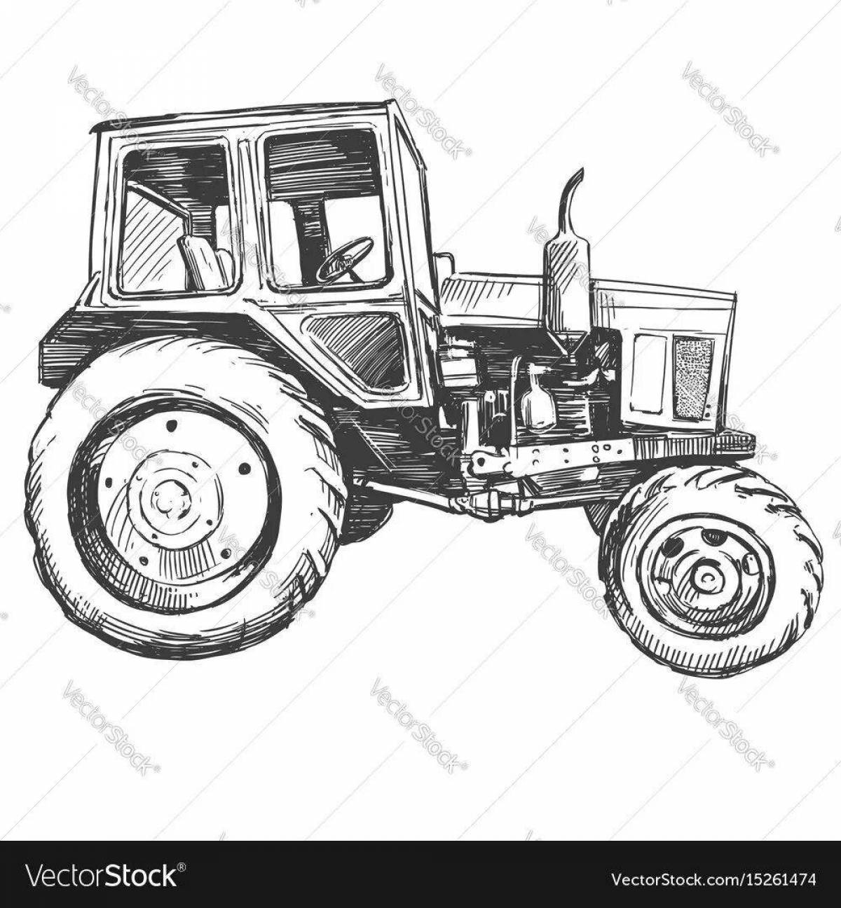 Coloring page graceful tractor mtz 82