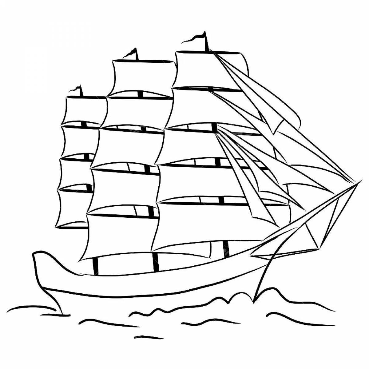 Colorfully painted scarlet sails Grade 6 coloring book