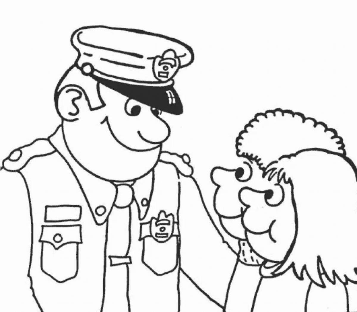 Полицейский раскраска для детей