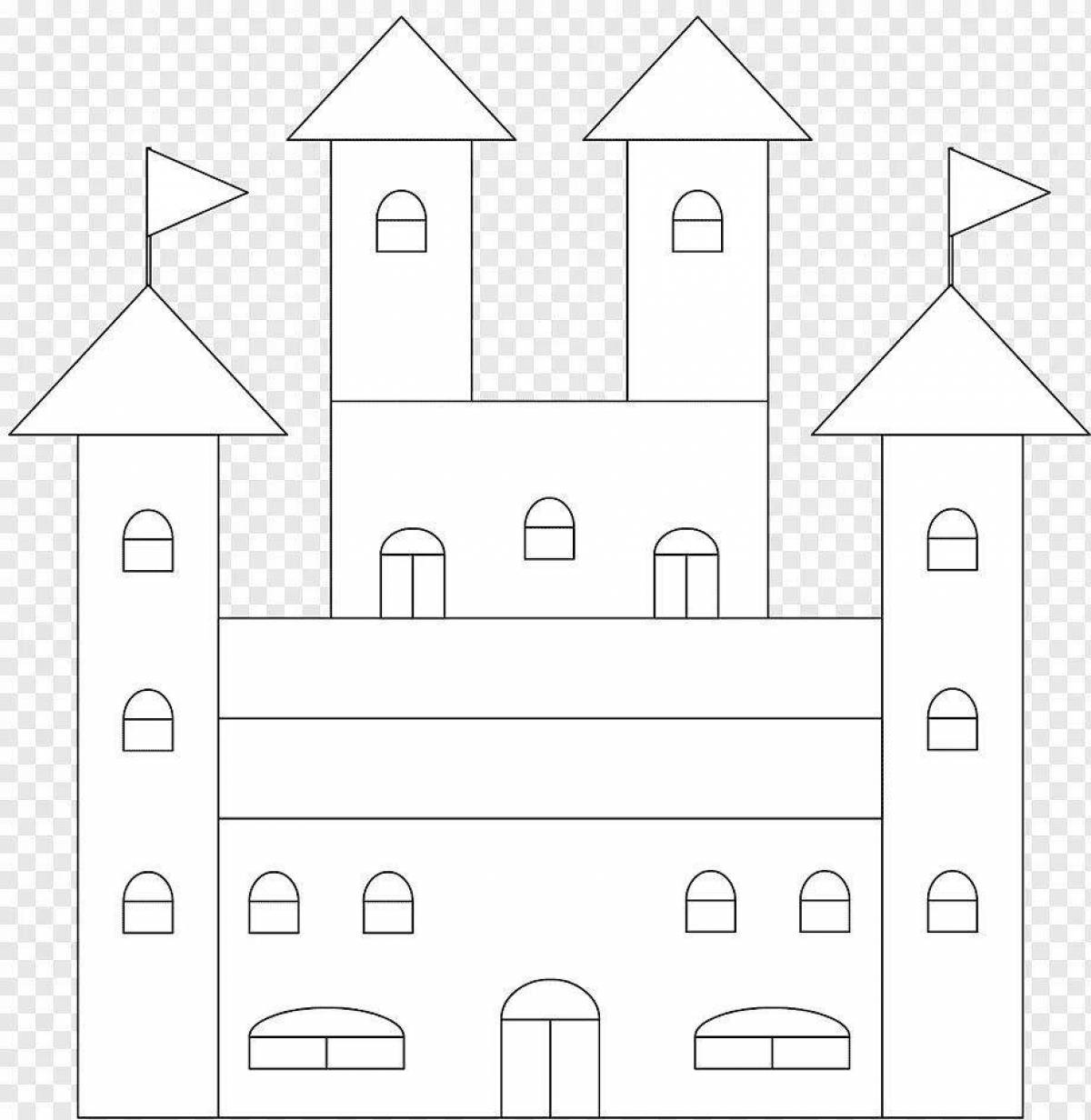 Elegant coloring book for girls with houses and castles