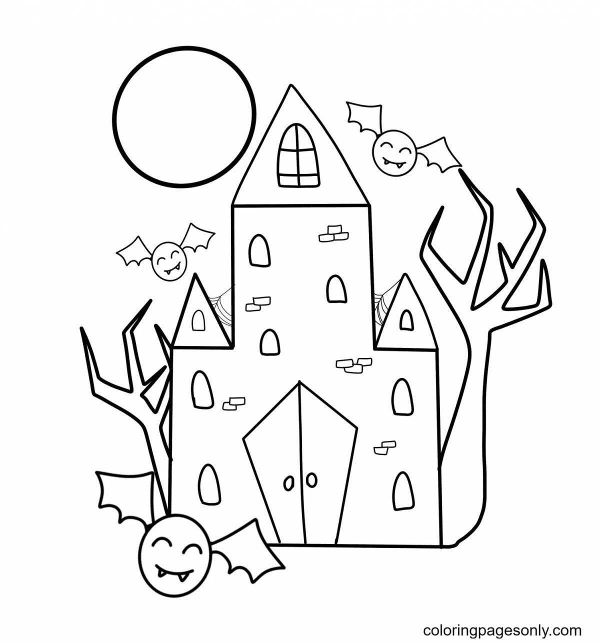 Royal coloring book for girls with houses and castles