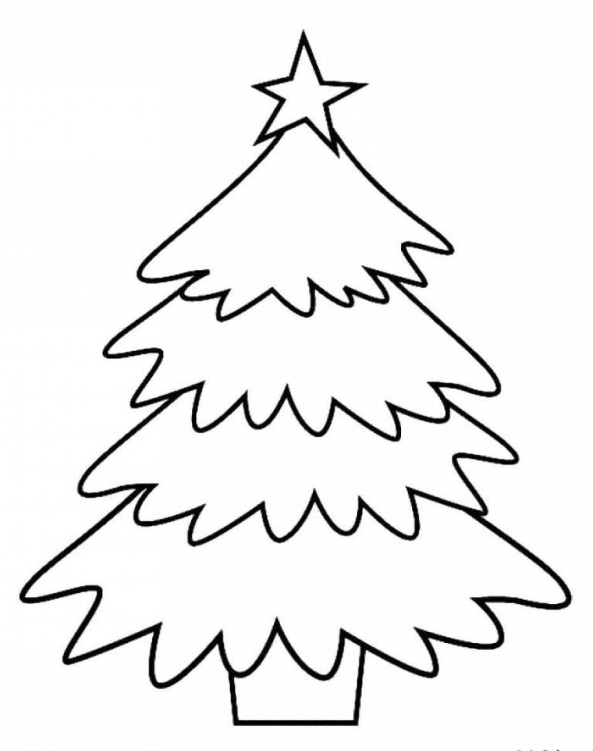 Раскраска «светящаяся рождественская елка» для детей 4-5 лет