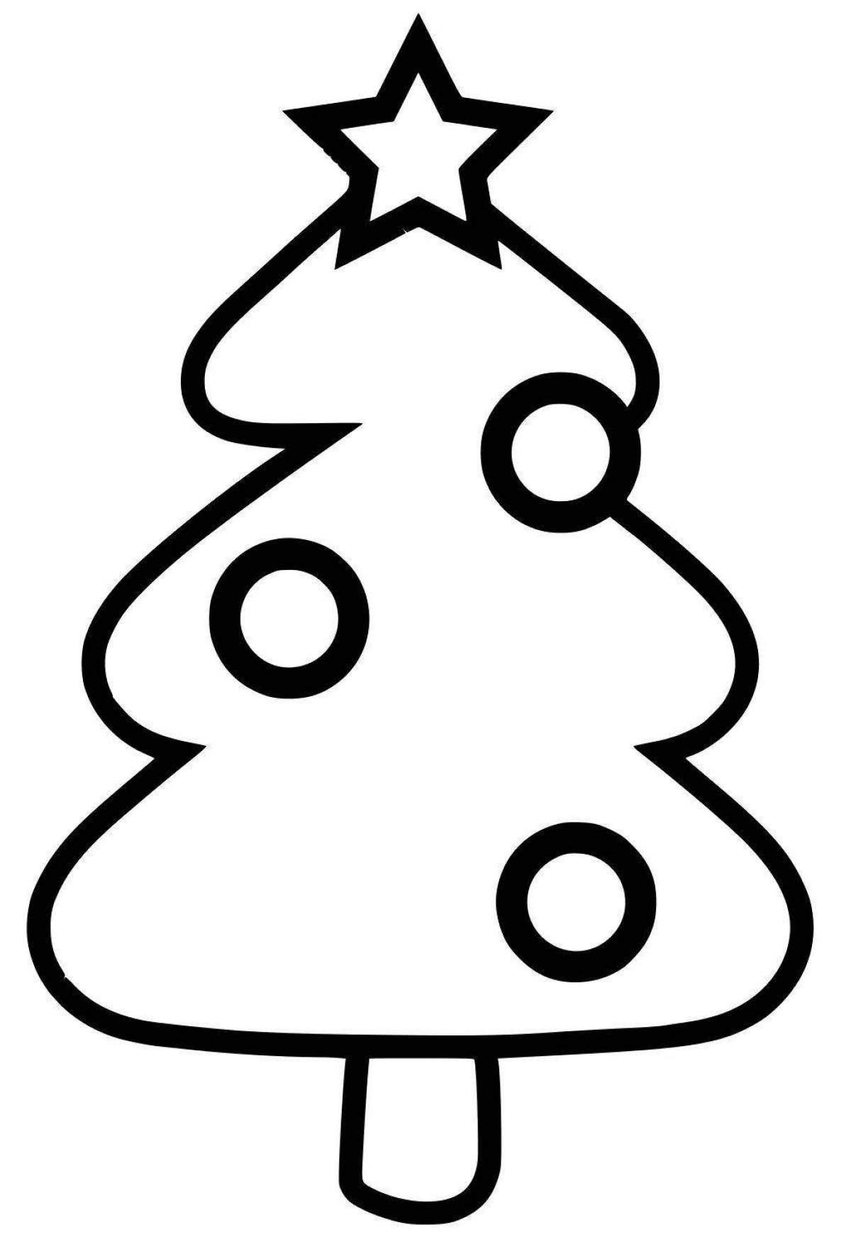 Shiny Christmas tree coloring book for kids
