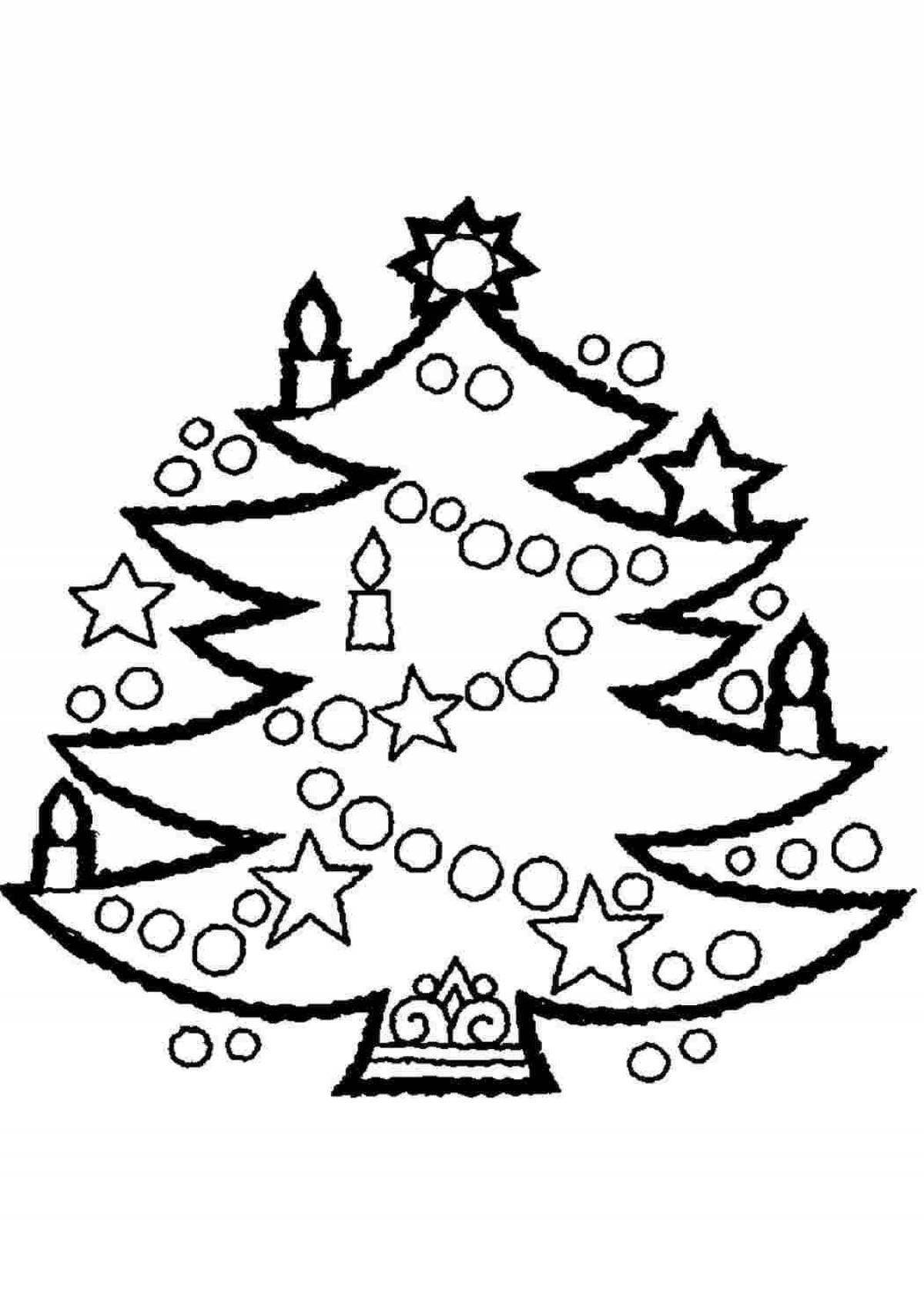 Exciting Christmas tree coloring book for kids