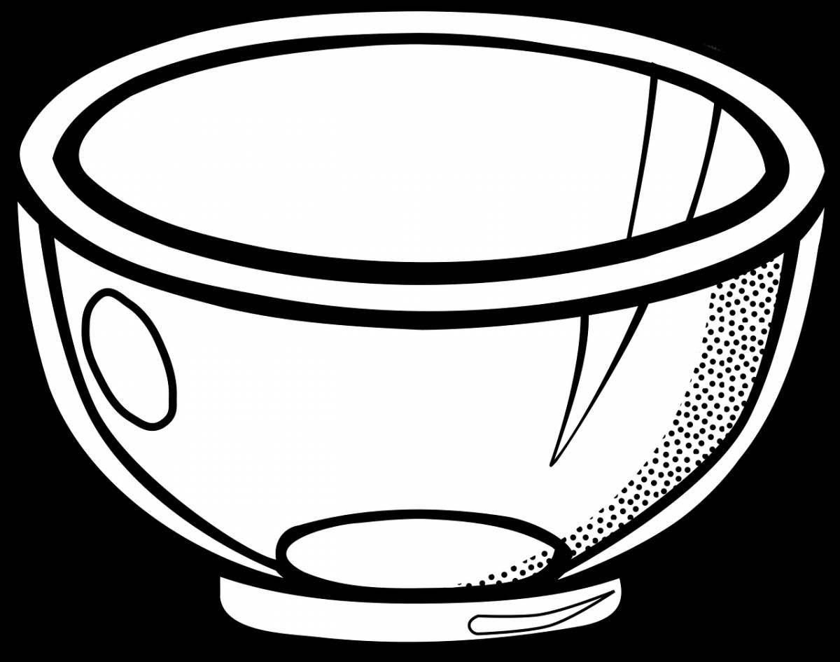 Coloring bowl with Kazakh ornament