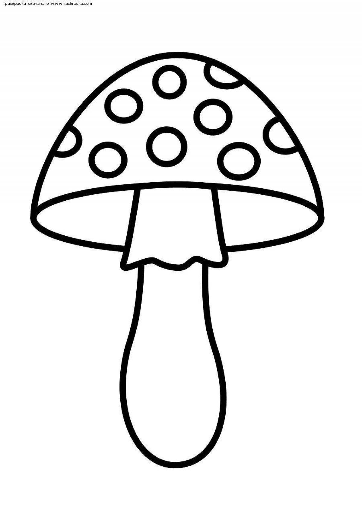 Яркие раскраски с грибами для детей 3-4 лет