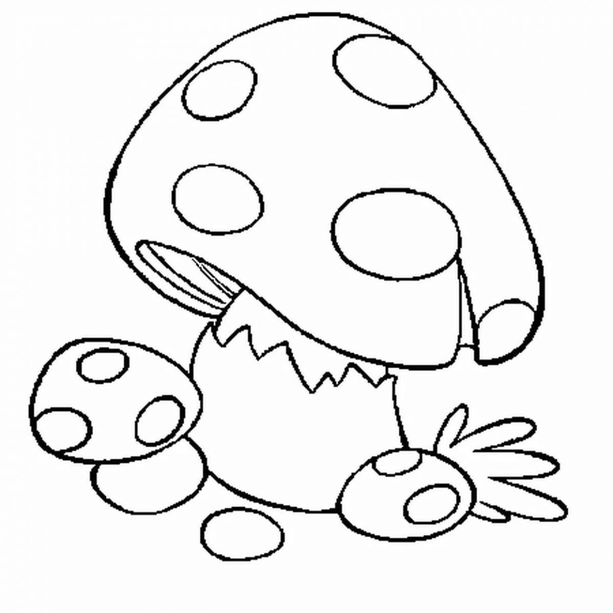 Awesome mushroom coloring pages for 3-4 year olds