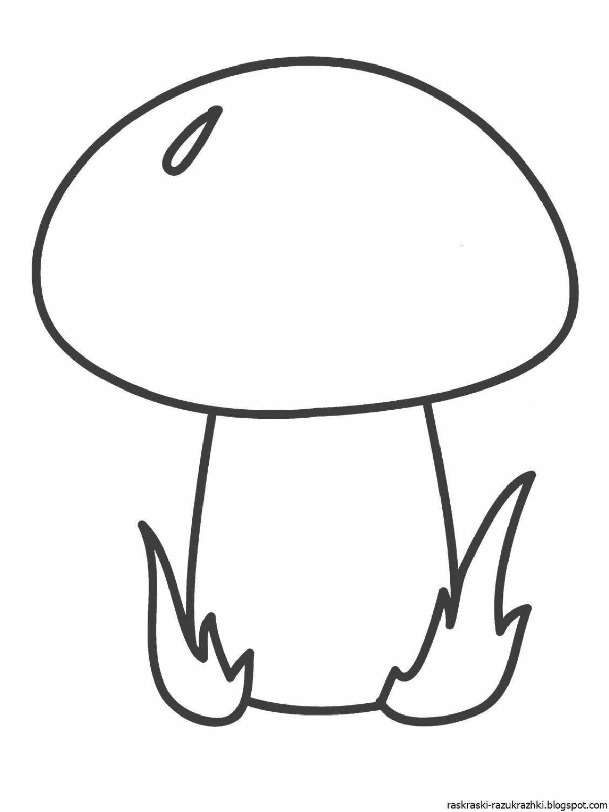 Glamorous mushroom coloring pages for 3-4 year olds