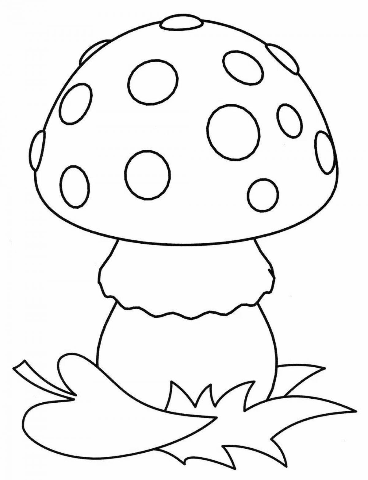 Live mushroom coloring pages for 3-4 year olds