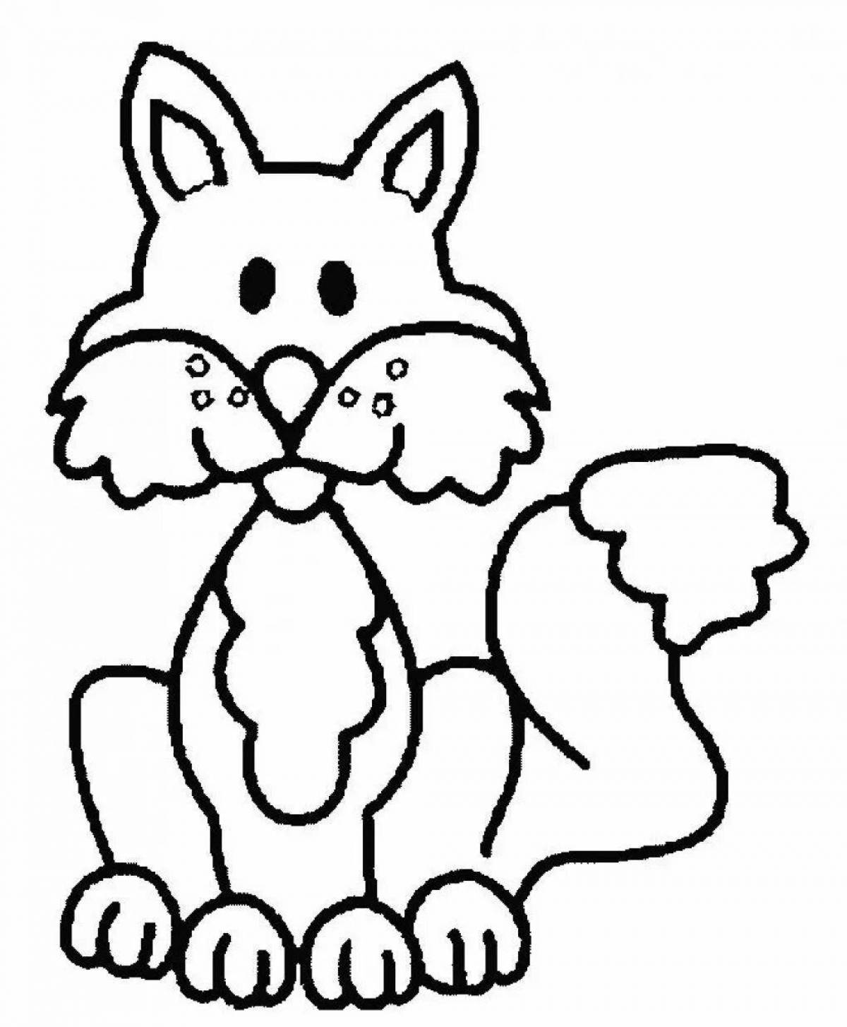 Fun coloring fox for children 4-5 years old