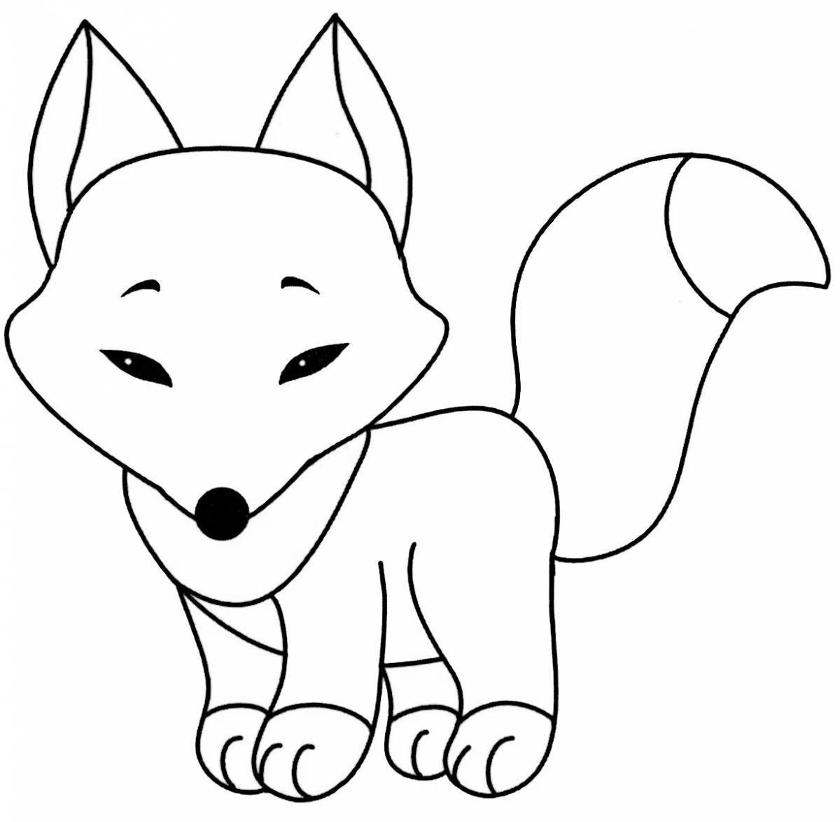 Joyful coloring fox for children 4-5 years old