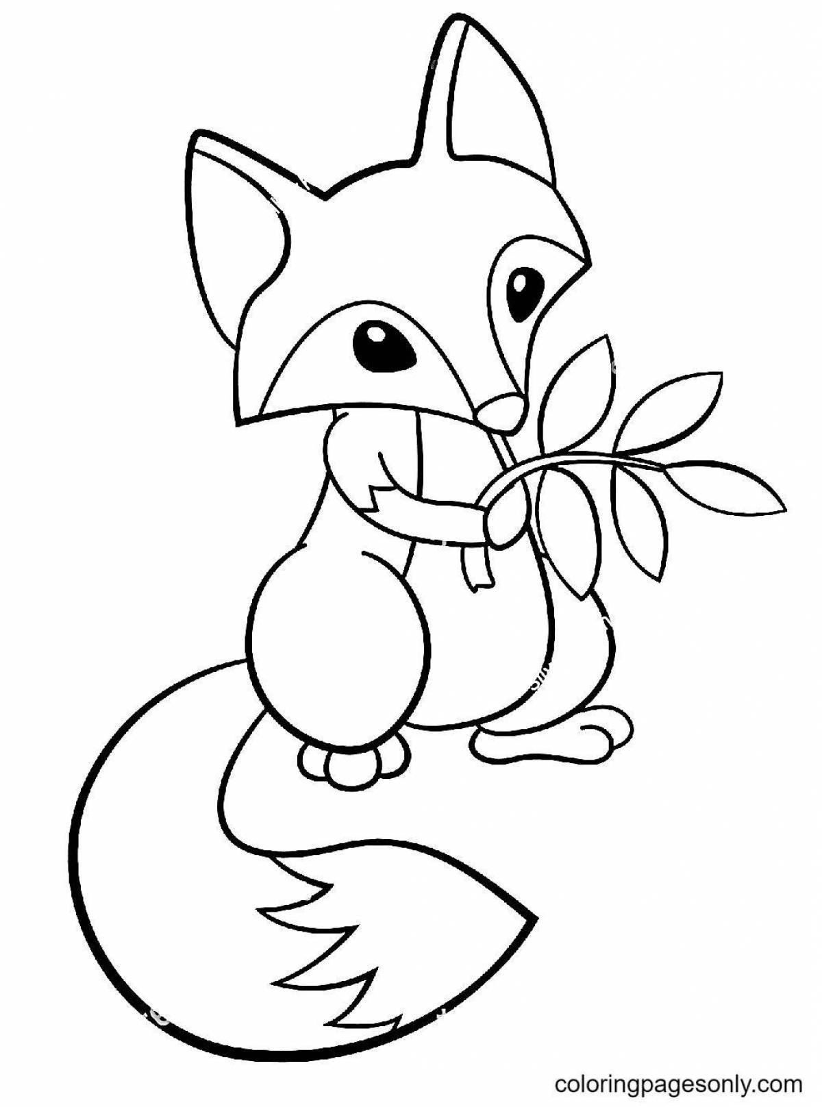 Fancy fox coloring book for 4-5 year olds