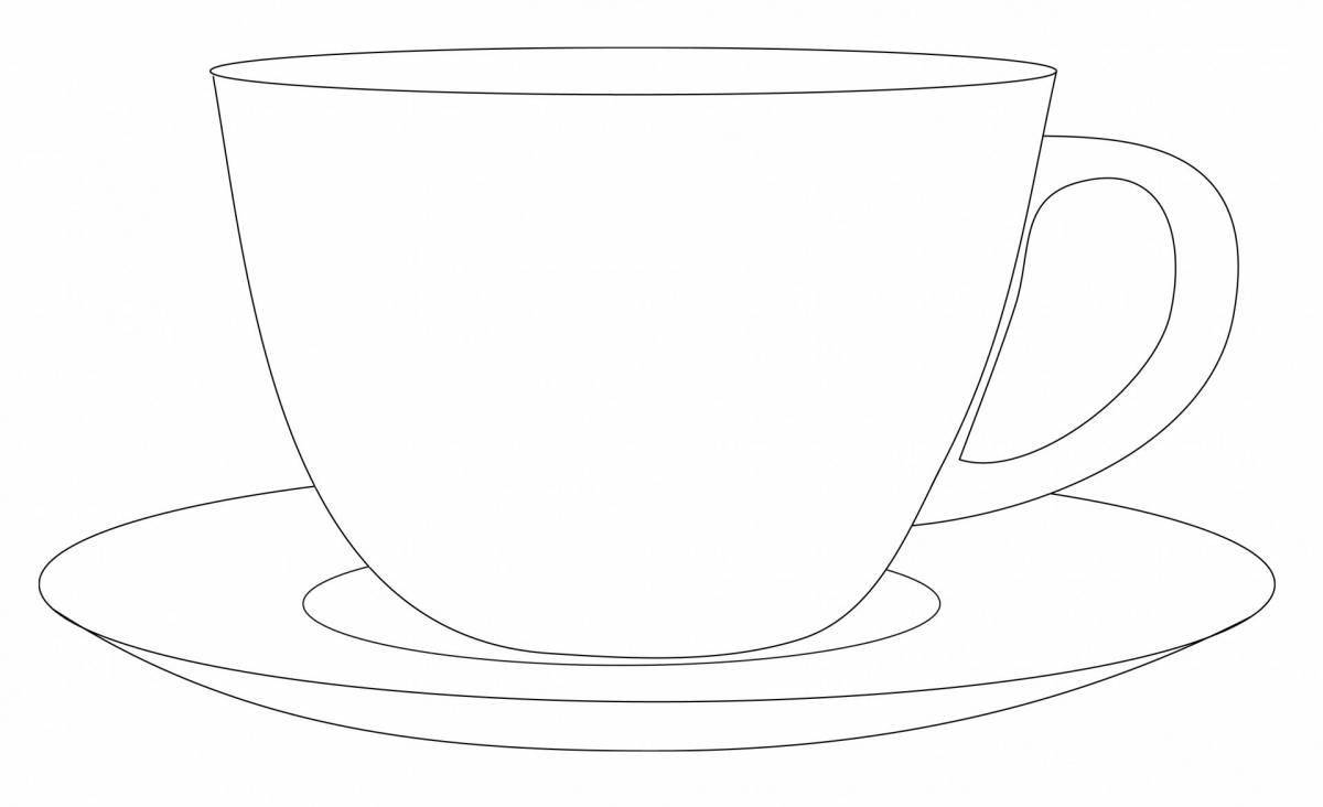 Adorable cup and saucer coloring book for kids