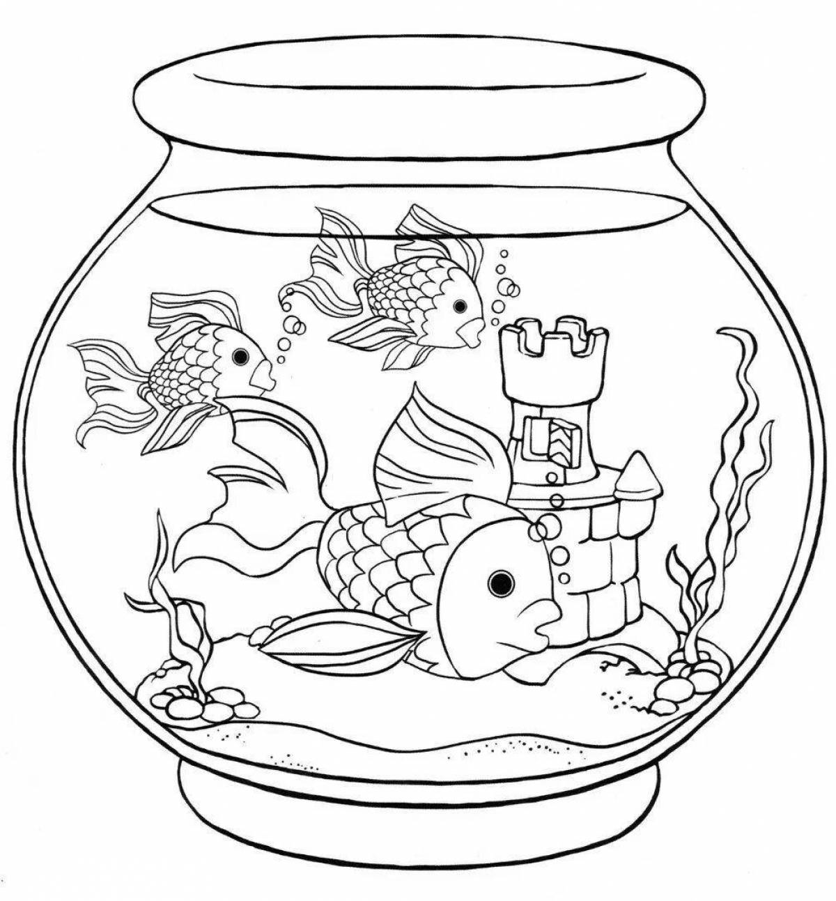 Magic aquarium coloring book for 3-4 year olds