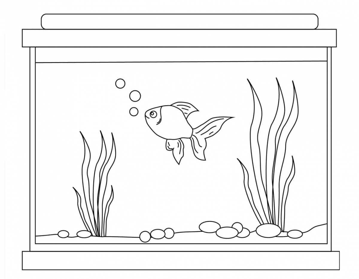 Веселая раскраска «аквариум» для детей 3-4 лет