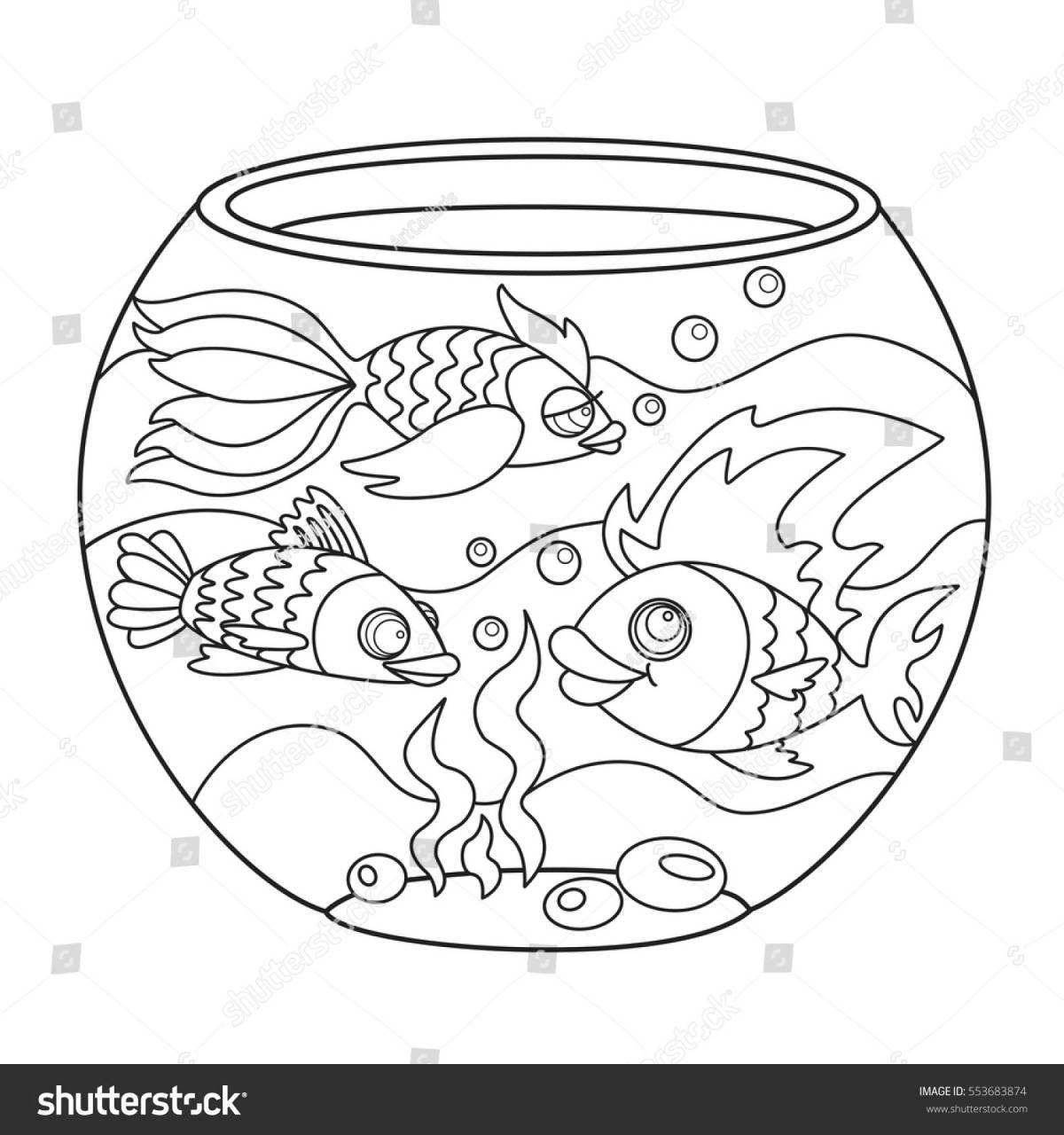Sweet aquarium coloring book for 3-4 year olds