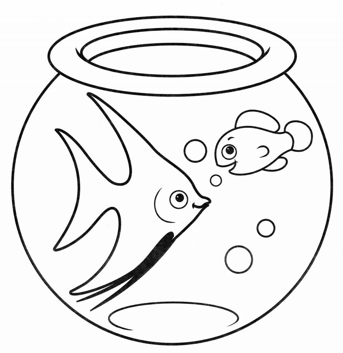 Раскраска «сияющий аквариум» для детей 3-4 лет