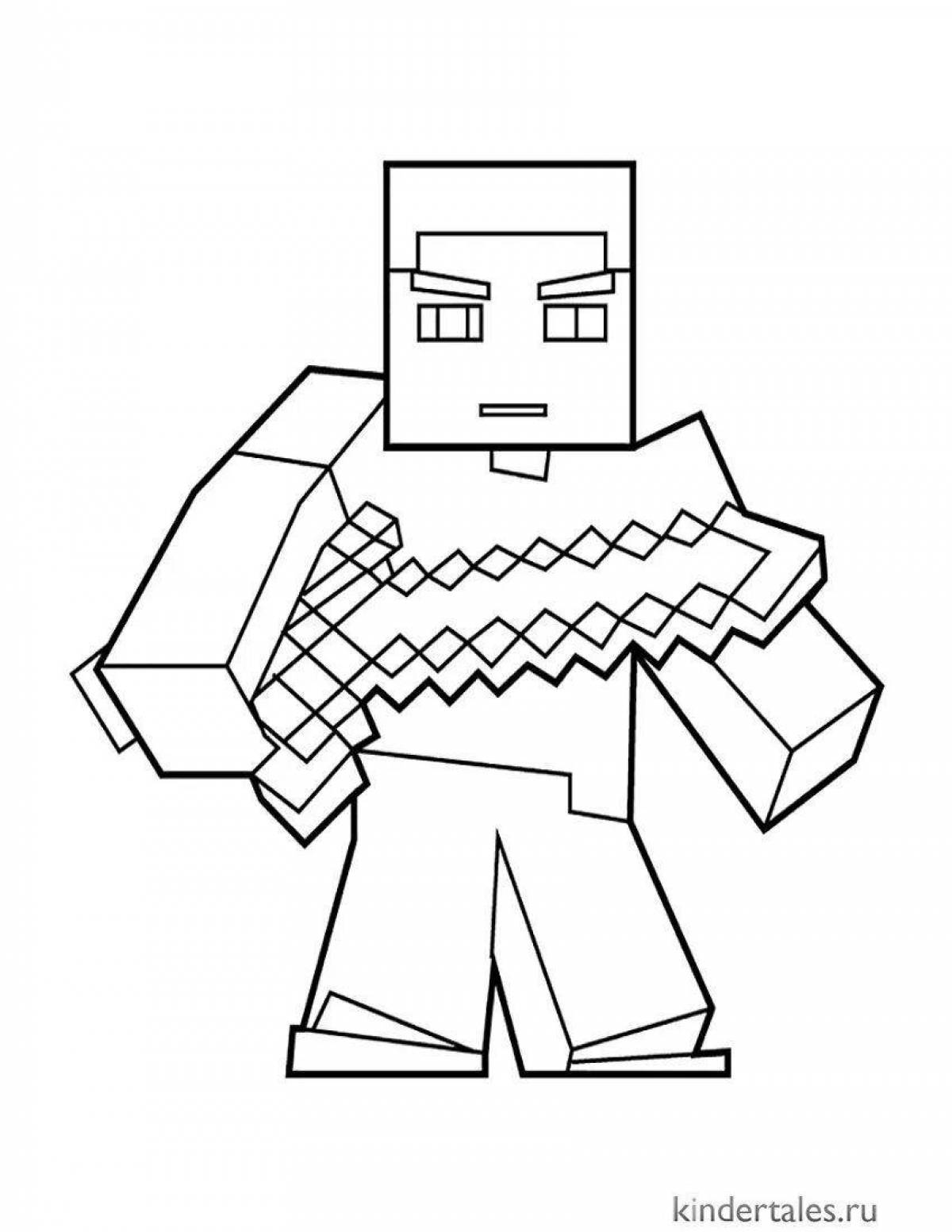 Adorable minecraft coloring book for boys 6-7 years old