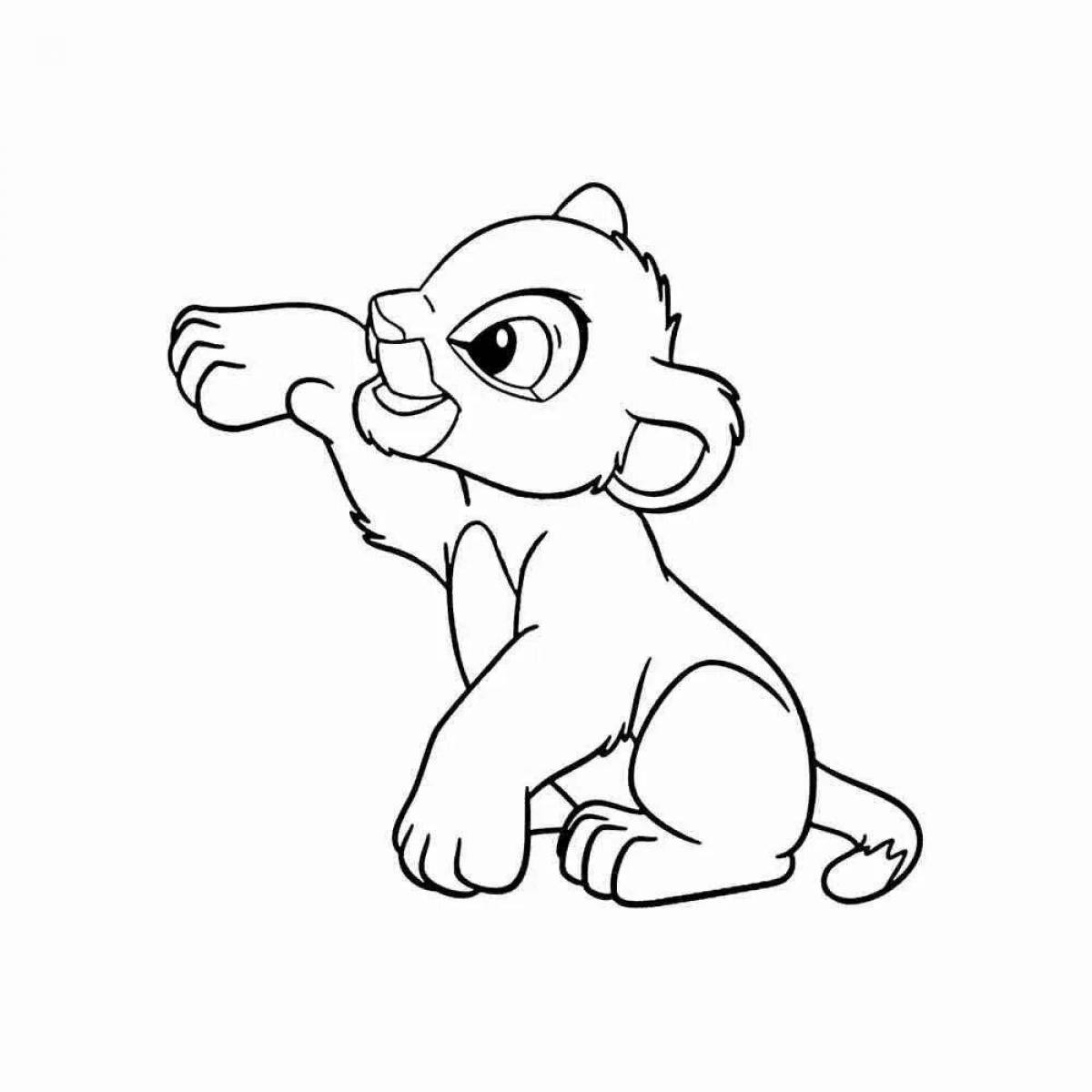 Fun coloring Simba for kids