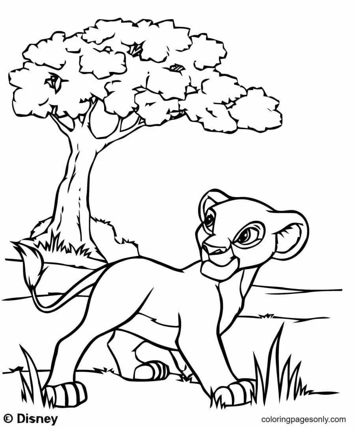 Charming simba coloring book for kids