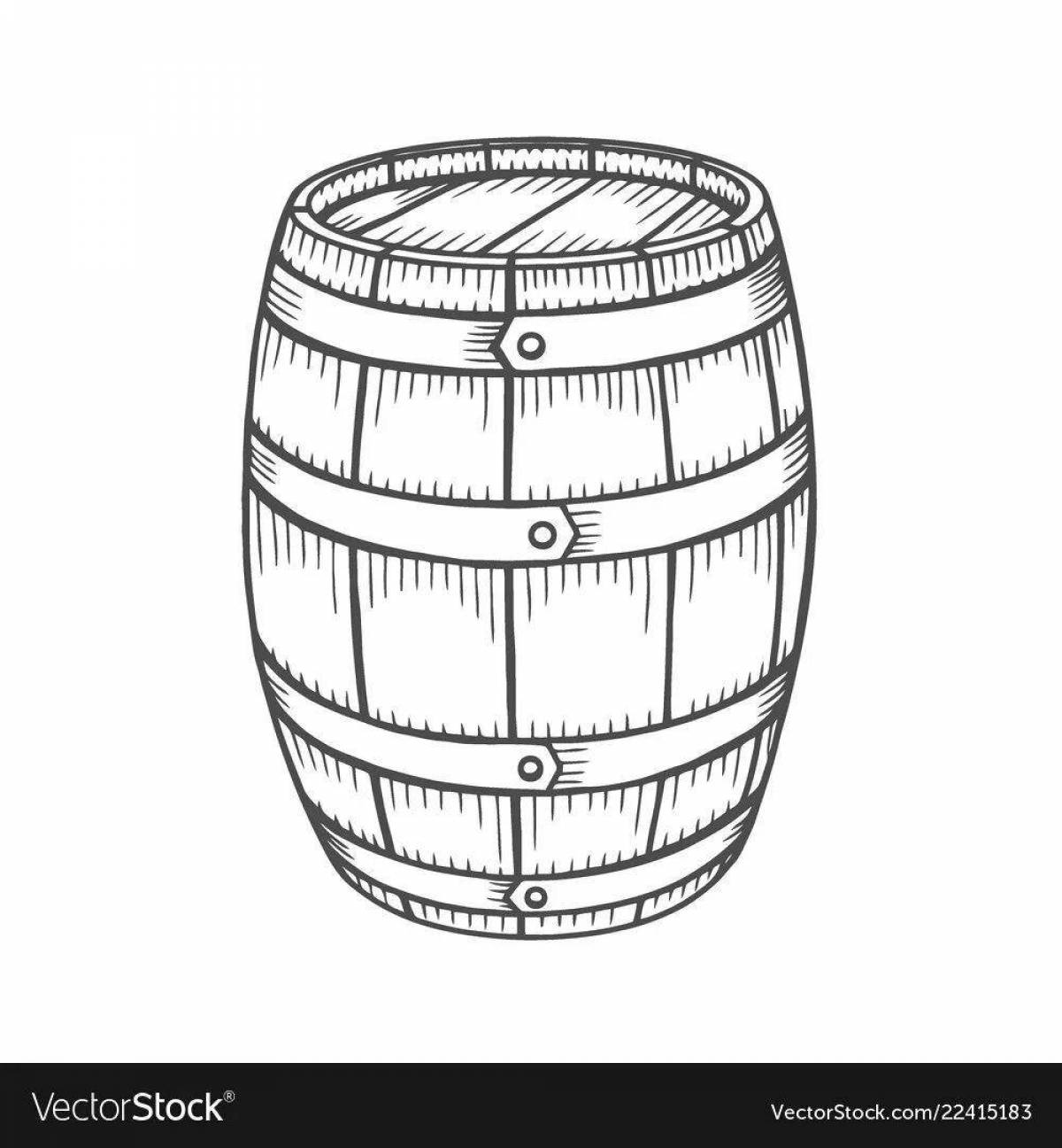 Colorful barrel coloring book for kids