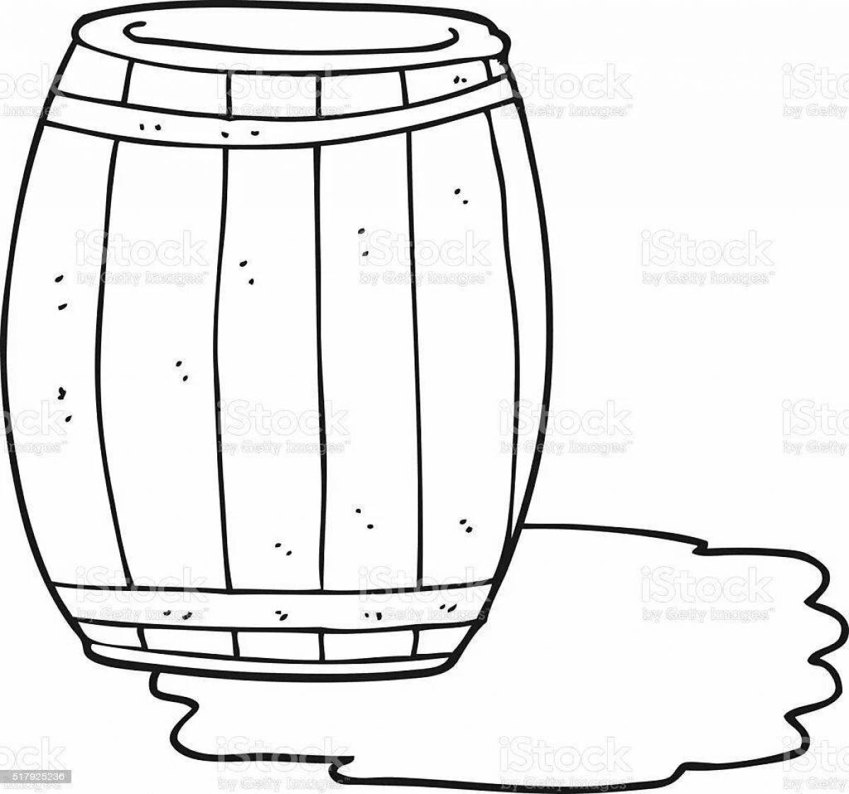 Веселая бочка-раскраска для детей