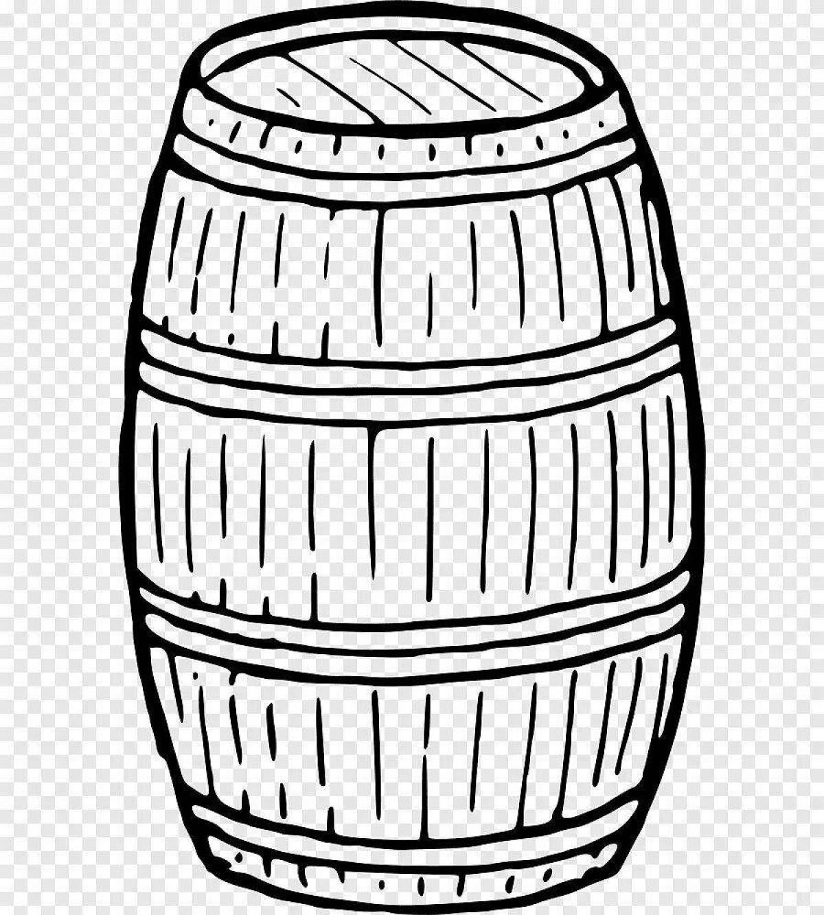 Adorable barrel coloring book for kids