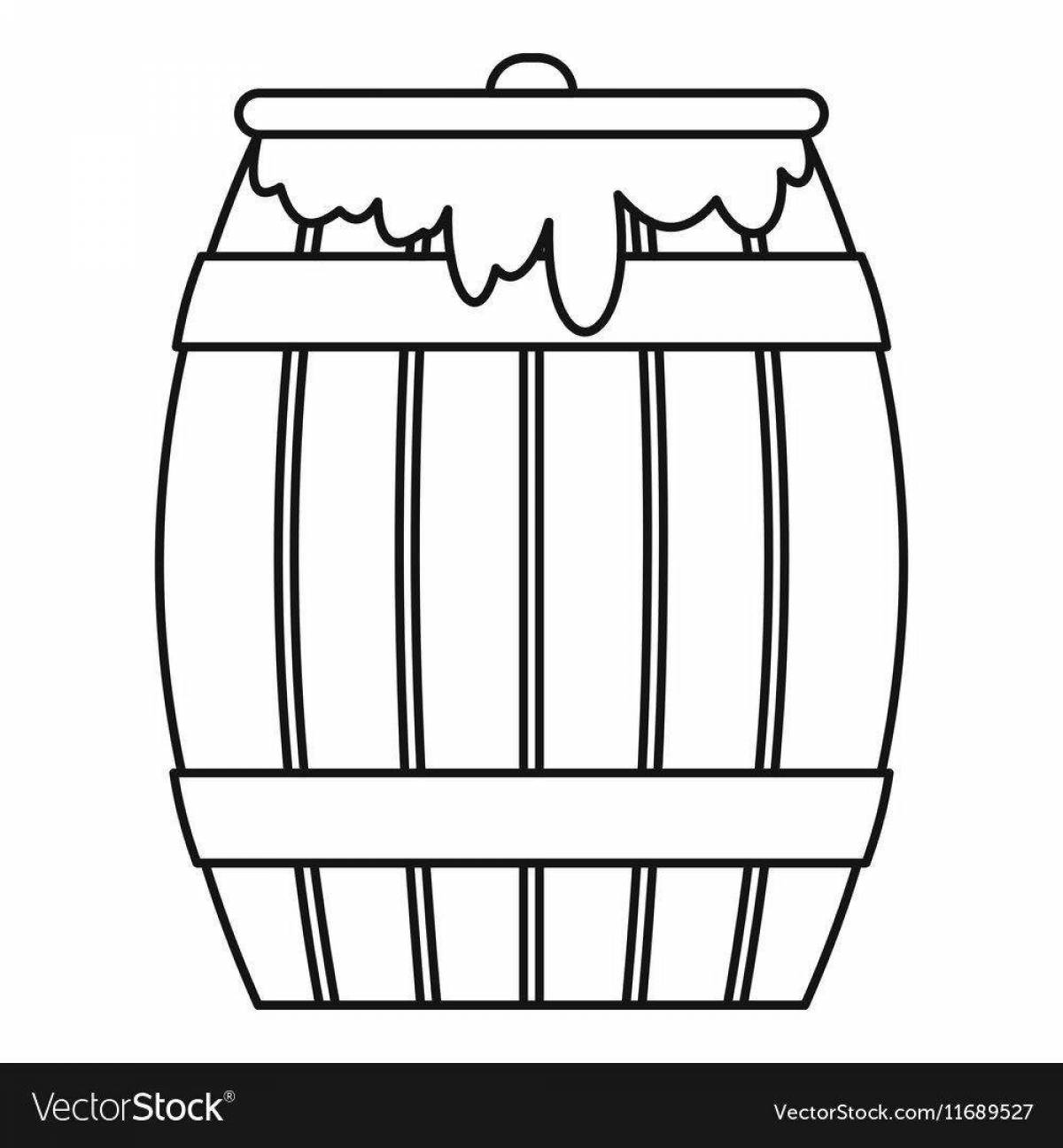 Colourful barrel coloring book for children