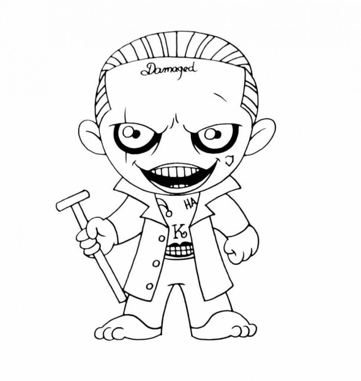Animated joker coloring book for kids