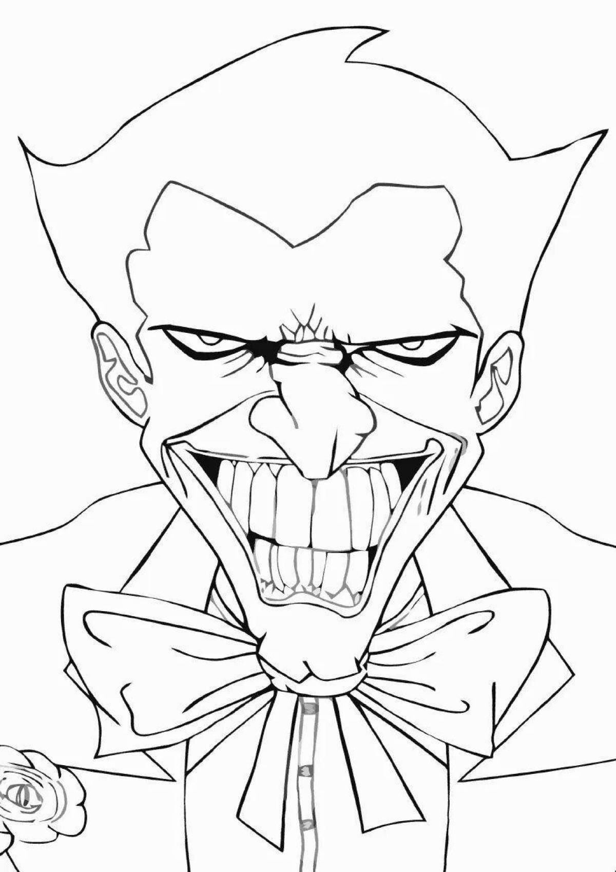 Intriguing joker coloring book for kids