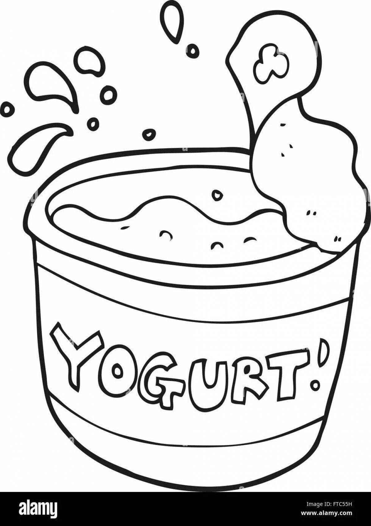 Fun yogurt coloring book for kids