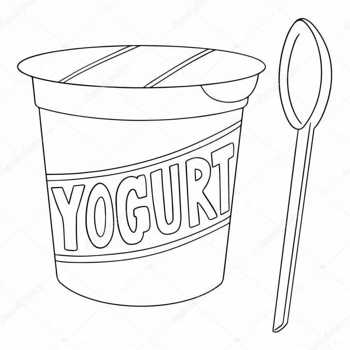 Раскраска йогурт с цветными брызгами для детей