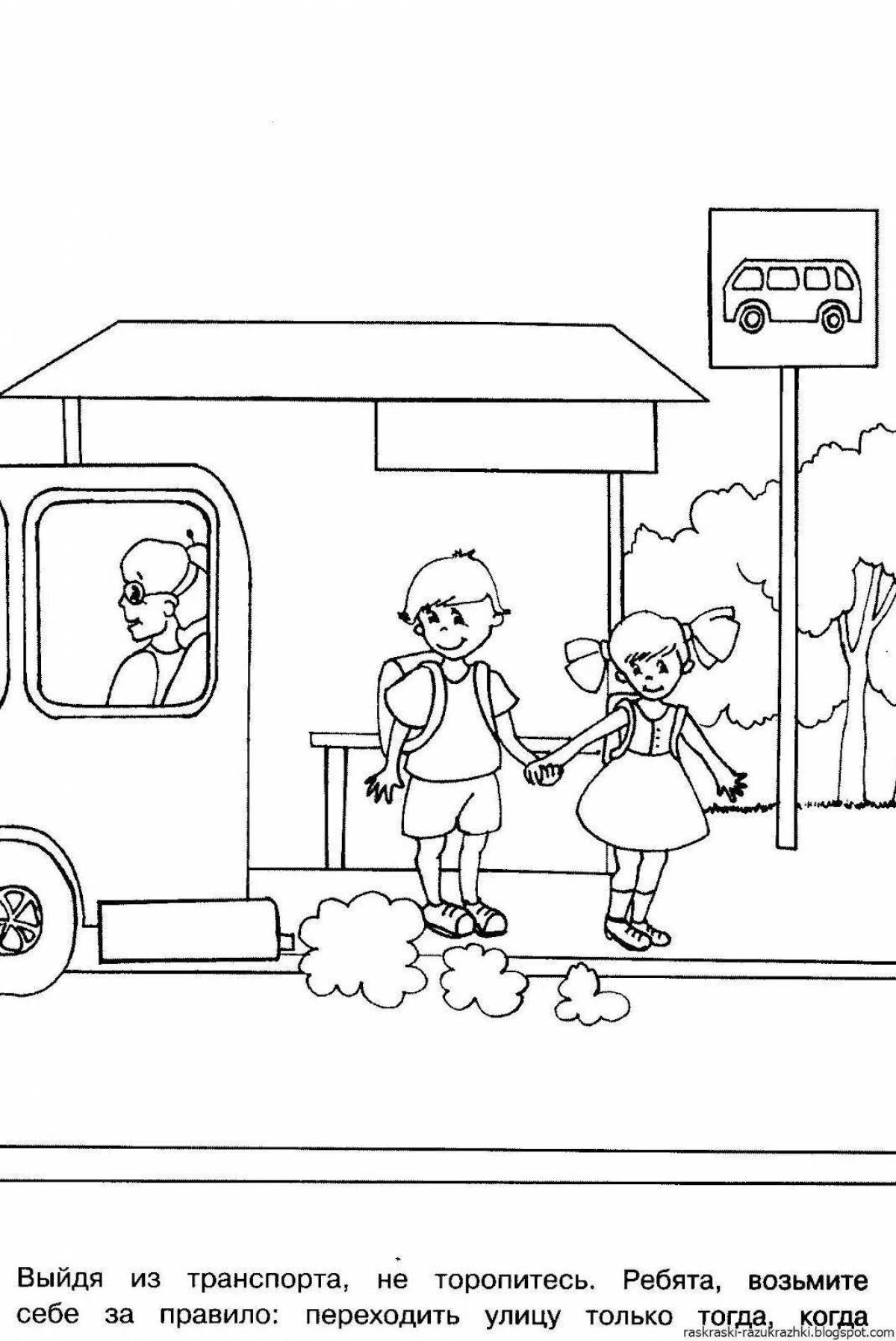 1st grade humorous rules of the road coloring book
