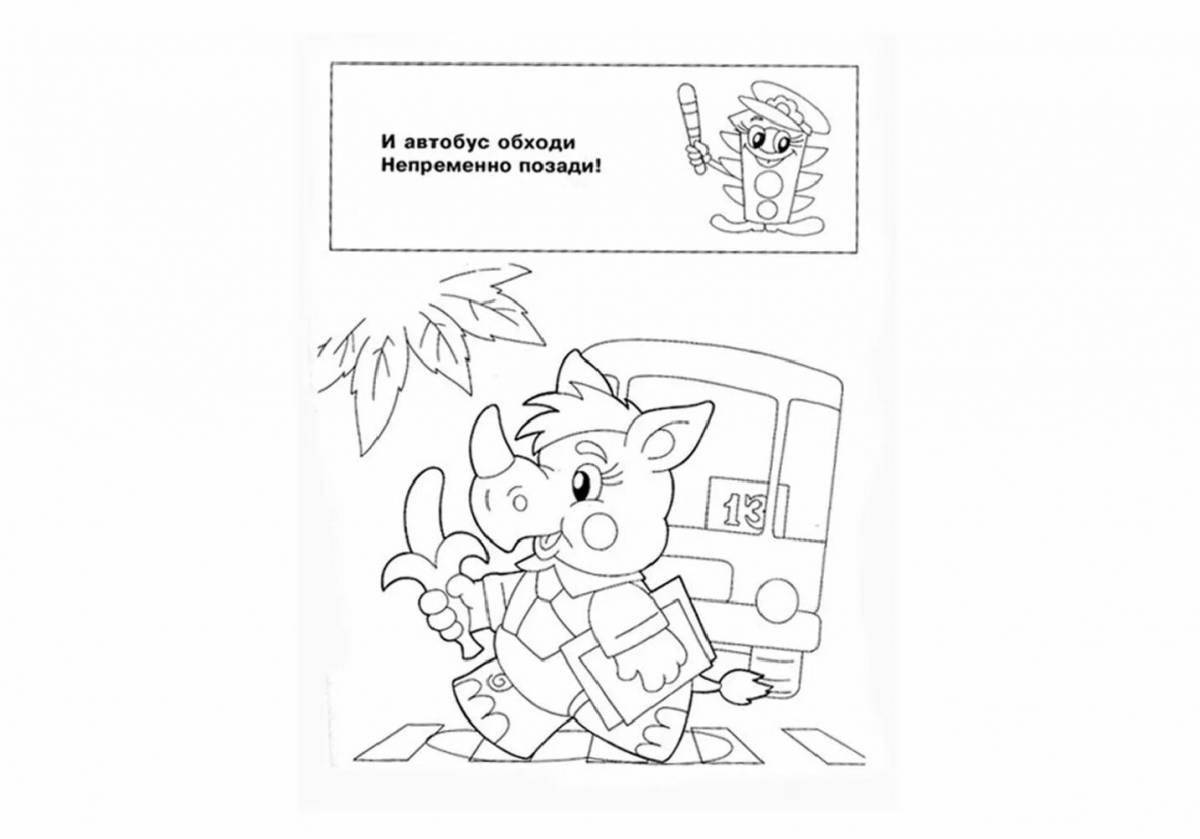 Pleasant rules of the road 1st grade coloring book