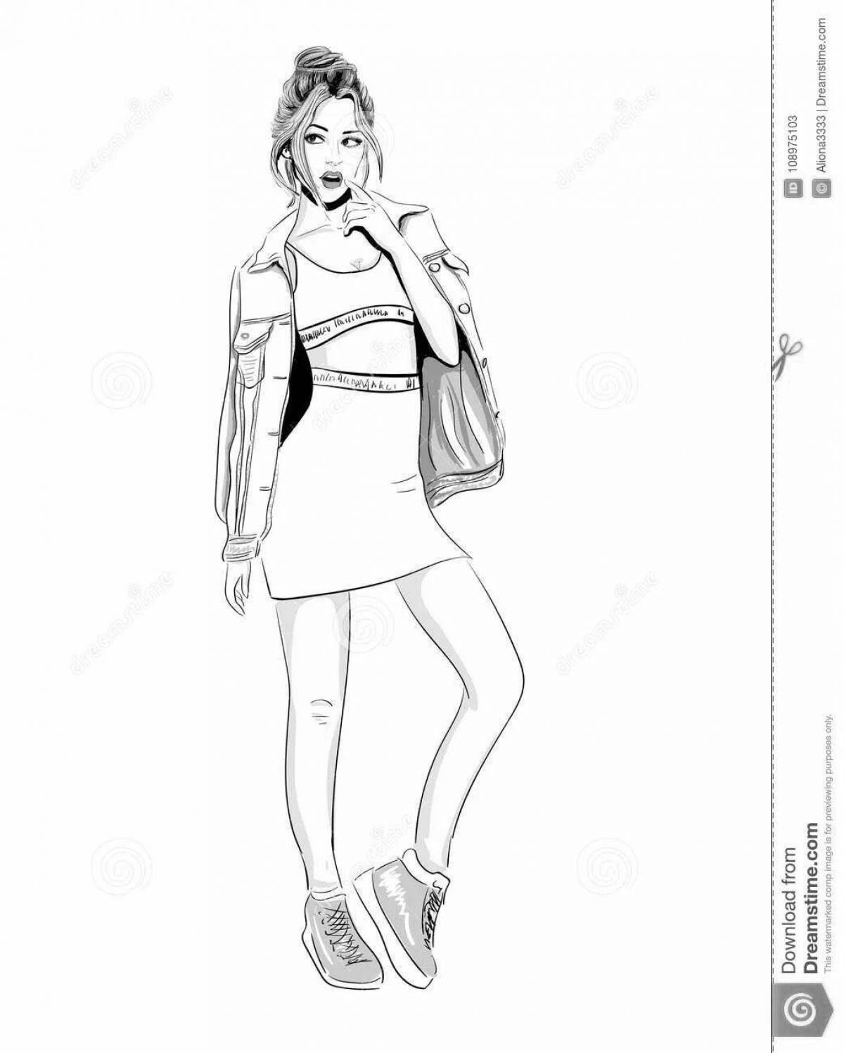 Sparkling coloring man in full growth