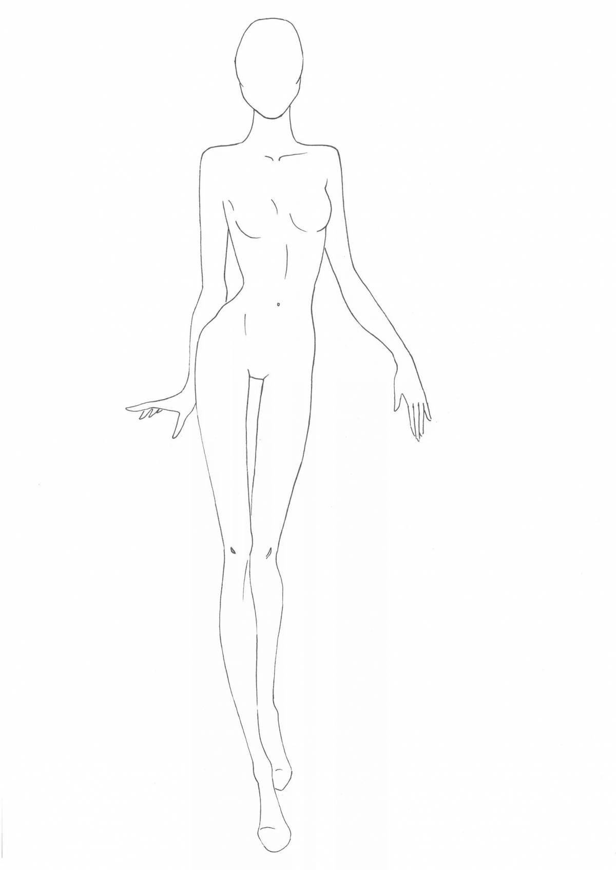 Exciting full length human girl coloring book