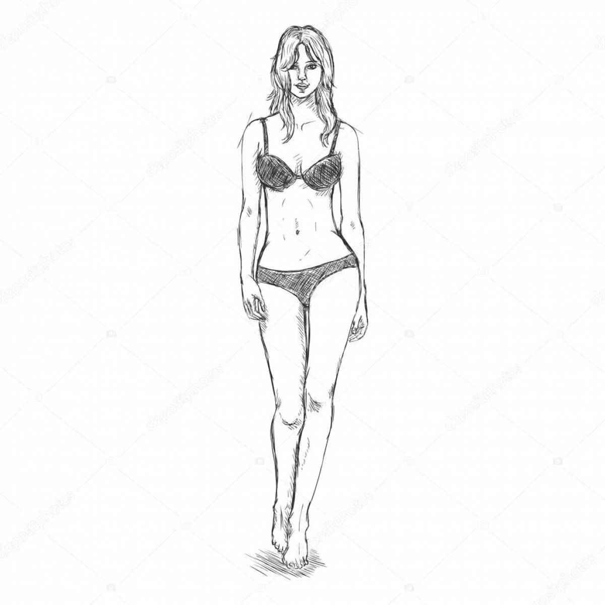 Dazzling coloring page full length human girl